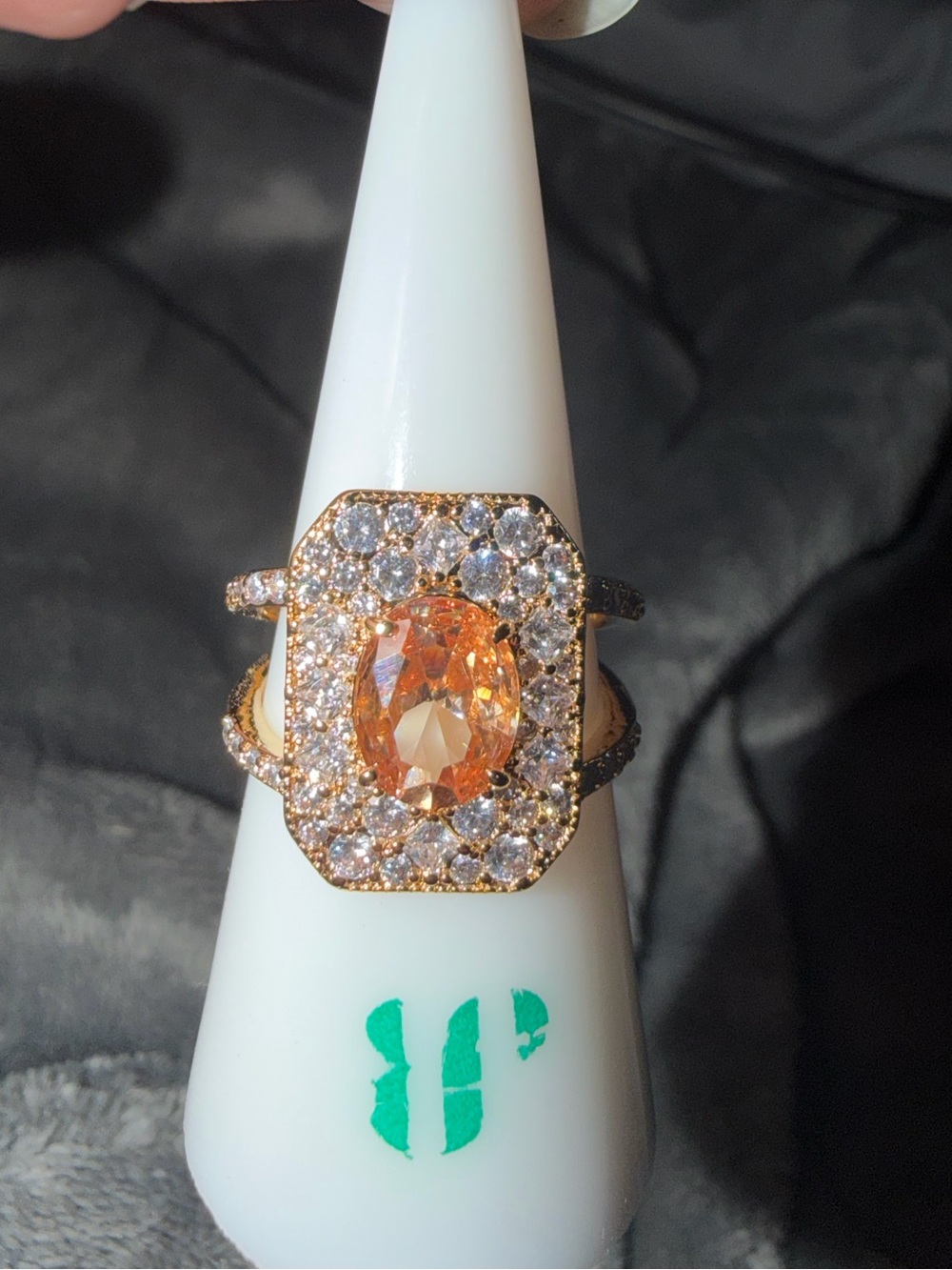 Bomb Party Size 7 Ring-She’s A Statement Piece Amber Topaz on Gold RBP8429